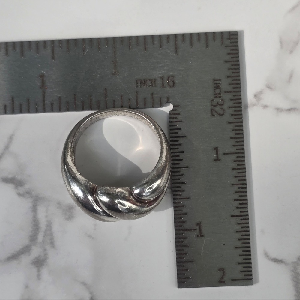 Vintage Sterling Silver 925 Twisted Bypass Ring Size 7 Statement 5.3g - Picture 11 of 12